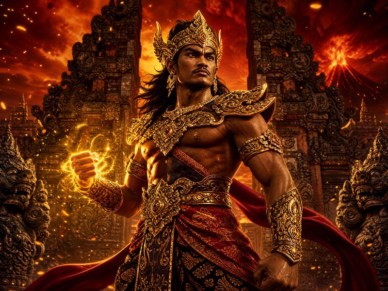 Ilustrasi tema permainan Gates of Gatot Kaca dari Pragmatic Play
