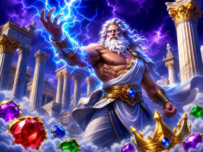 Ilustrasi tema permainan Gates of Olympus dari Pragmatic Play